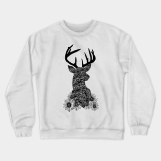 Sunflower Deer Head Crewneck Sweatshirt